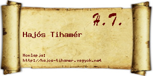 Hajós Tihamér névjegykártya